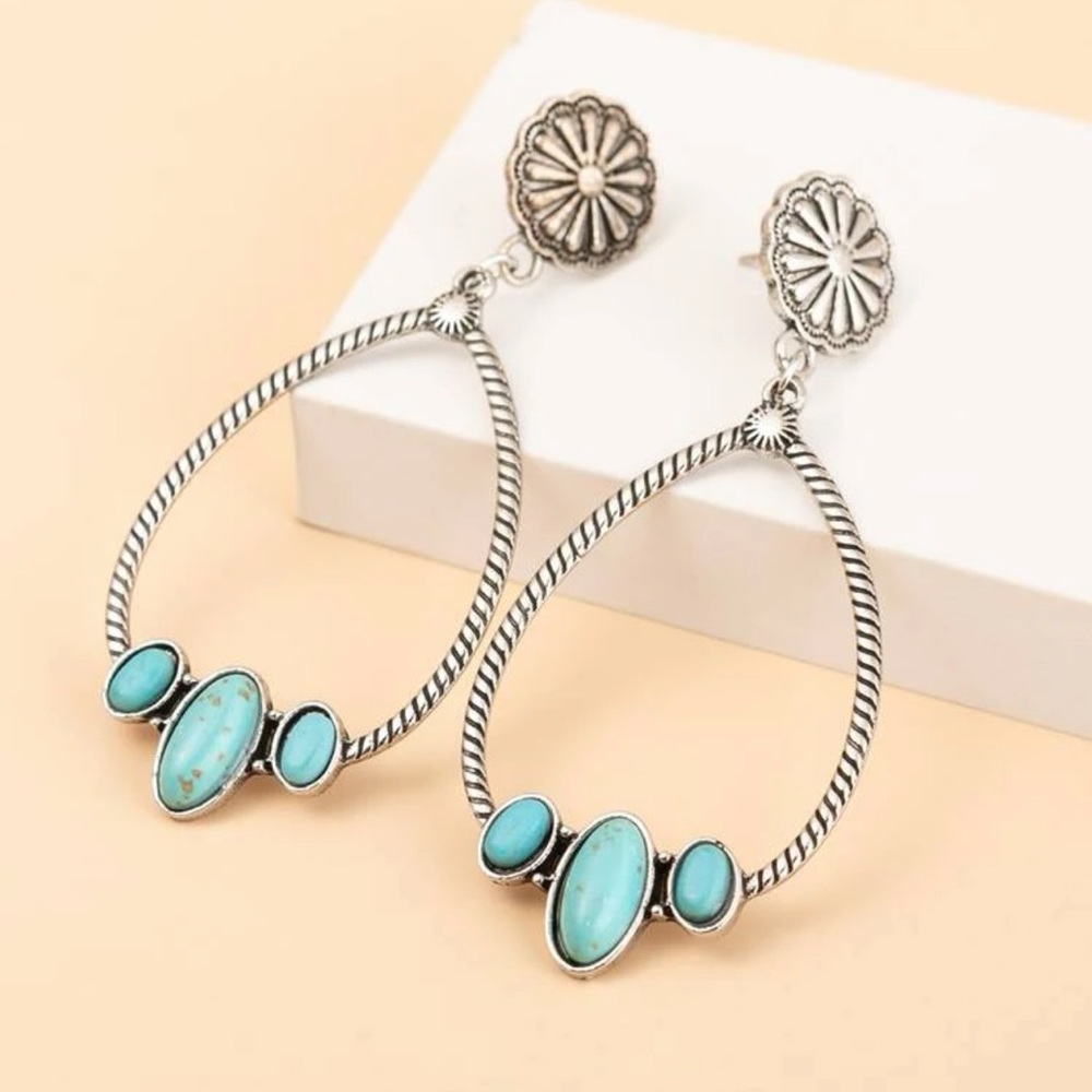 TURQUOISE EMERY ROSE EARRINGS